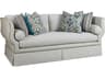 Custom Elements Upholstery Gray Upholstered Skirted Sofa