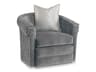 Custom Elements Upholstery Swivel Gray Fabric Accent Chair