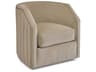 Custom Elements Upholstery Swivel Beige Fabric Accent Chair