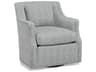 Custom Elements Upholstery Swivel Gray Fabric Accent Chair