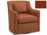 Custom Elements Upholstery Swivel Orange Fabric Accent Chair