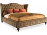 Continental Classics Brown Upholstered Tufted Panel Bed