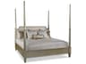 Innovation Gray Maple Wood Upholstered King Four Poster Bed