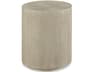 A La Carte Round Faux Leather Taupe Shagreen End Table