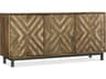 Serramonte 69" Mango Wood Brown With Chevron Inlay Media Console