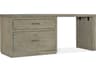 Linville Falls Wood Gray Oak Secretary Desk with Lateral File