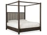 Miramar - Aventura Jackson Dark Wood Cleary Cement Brown Oak Upholstered King Poster Bed