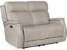 Rhea Zero Gravity Power Recline Sahara Ash Gray Leather Loveseat with Headrest