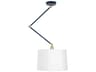 Uptown 1-Light Navy Blue Satin Brass White Drum Pendant
