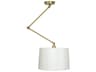Uptown 1-Light Satin Brass Polished White Drum Pendant