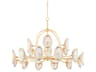 Danes 18-Light8-Light Vintage Gold Leaf Clear Glass Candelabra Chandelier