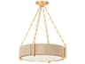 Quebec 4-Light Gold Leaf Wood Candelabra Drum Chandelier