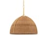 Woodlawn 1-Light Vintage Gold Leaf Brown Dome Pendant