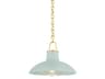 Pottersville 1-Light Aged Brass Ceramic Moss Crackle Dome Mini Pendant