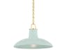 Pottersville 1-Light Aged Brass Ceramic Moss Crackle Dome Pendant