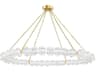 Lindley 1-Light Aged Brass Etched Glass LED Chandelier