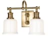 Keswick 2-Light Aged Brass Off White Glass Vanity Light
