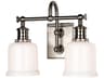 Keswick 2-Light Satin Nickel Off White Glass Vanity Light