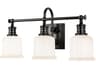 Keswick 3-Light Old Bronze Off White Glass Vanity Light