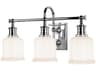Keswick 3-Light Polished Chrome Off White Glass Vanity Light