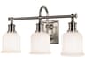 Keswick 3-Light Satin Nickel Off White Glass Vanity Light
