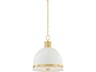 Briscoe 2-Light Aged Brass Soft White Dome Pendant