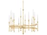 Hathaway 12-Light Vintage Gold Leaf Candelabra Chandelier