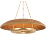 Oaklyn 6-Light Vintage Gold Leaf Dome Round Pendant