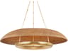 Oaklyn 6-Light Vintage Gold Leaf Dome Round Pendant