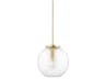 Bay Ridge 1-Light Aged Brass Glass Globe Mini Pendant