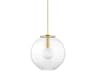Bay Ridge 1-Light Aged Brass Glass Globe Pendant