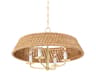 Bradley 4-Light Vintage Gold Leaf Brown Round Chandelier
