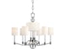 Waterloo 9-Light Polished Nickel Crystal Candelabra Chandelier