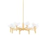 Dawson 8-Light Gold Leaf white Plaster Glass Chandelier