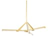 Jonas 3-Light Aged Brass LED Linear Pendant