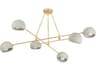 Turner 6-Light Vintage Gold Leaf Limewash Plaster Linear Sputnik Chandelier
