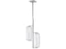 Pebble 2-Light Polished Nickel Glass Cylinder Pendant