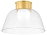 Lakeside 1-Light Aged Brass Bowl Flush Mount