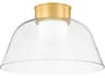 Lakeside 1-Light Aged Brass Bowl Flush Mount