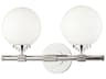Bowery 2-Light Polished Nickel Vanity Light