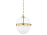 Donnell 1-Light Aged Brass Glass Globe Pendant