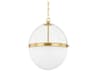 Donnell 1-Light Aged Brass Glass Globe Pendant