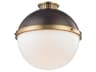 Latham 1-Light Aged Antique Distressed Bronze Globe Flush Mount