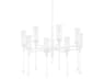 Chisel 8-Light White Plaster Clear Glass Candelabra Chandelier