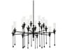 Chisel 16-Light6-Light Black Iron Clear Glass Candelabra Chandelier