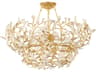 Maybrook 6-Light Vintage Gold Leaf Candelabra Chandelier