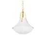 Coventry 1-Light Vintage Gold Leaf White Plaster Bell Pendant