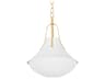 Coventry 1-Light Vintage Gold Leaf White Plaster Bell Pendant