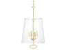 James 4-Light Aged Brass Glass Chandelier