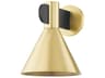 Cranston 1-Light Aged Brass Black Wall Sconce